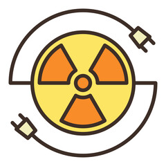 Poster - Radiation sign and Plugs vector colored icon or symbol