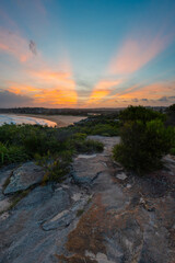 Wall Mural - Beautiful sunset rays view from Dee Why Headland, Sydney, Australia.