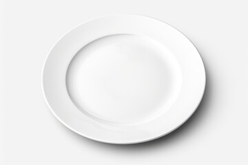 Poster - A simple white plate with a fork and knife. Suitable for food-related designs