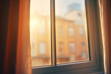 Poster - Sunlight streaming through window, ideal for architecture projects