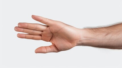 Poster - A person holding their hand out in a gesture. Suitable for various concepts