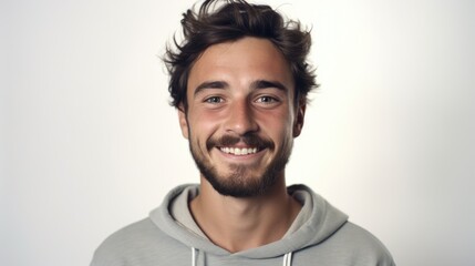 Aufkleber - Happy man with a beard smiling, suitable for various concepts