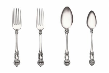 Poster - A set of four forks and a spoon, perfect for kitchen or dining concepts