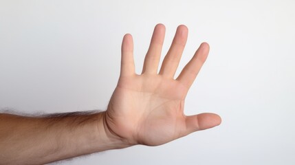 Poster - A person holding their hand up in the air. Suitable for various concepts