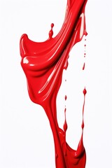 Aufkleber - Close-up shot of red liquid pouring down. Perfect for food and beverage industry