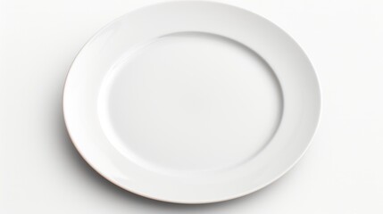 Poster - A white plate with a fork and knife. Perfect for restaurant menus or food blogs