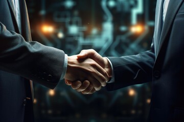Aufkleber - Close up image of two people shaking hands. Suitable for business and partnership concepts