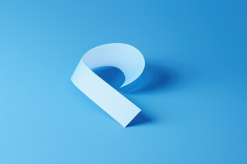 Poster - A roll of white paper on a blue surface. Ideal for office supplies concept