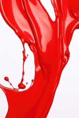 Poster - Close-up of red liquid pouring down, ideal for various creative projects