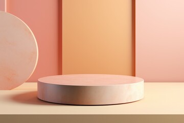 Poster - A white round object on a table, suitable for various concepts