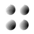 © dobrograph - Set of abstract globe dotted spheres.