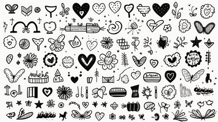 Poster - Collection of hand-drawn doodles, perfect for various design projects