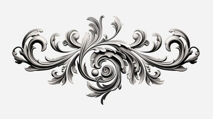 Aufkleber - Detailed black and white drawing of a scroll, perfect for historical or educational projects