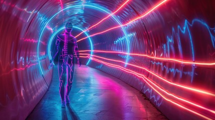 Wall Mural - background of time travel concept, a portal to any point in time. science fiction.