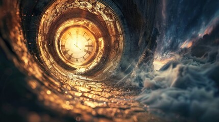 Wall Mural - background of time travel concept, a portal to any point in time. science fiction.