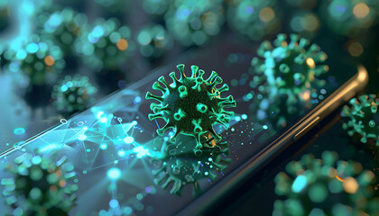 Poster - virus attacks on smartphones, trojans, attacks.