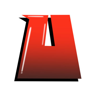 Racing Alphabet PNG Letter U