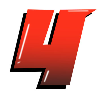 Racing Alphabet PNG Letter 4