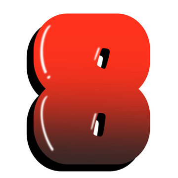 Racing Alphabet PNG Letter 8