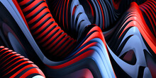 Abstract Glossy Twisted Red And Blue Ribbons Background