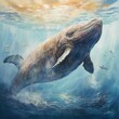 A whale gracefully expels ambergris natures rare gift