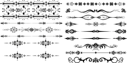 Wall Mural - Set of decorative calligraphic elements for editable and design