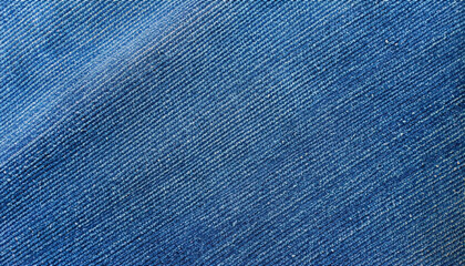 Perspective and closeup view to abstract space of empty light blue natural clean denim texture for the traditional business background in cold bright colors with diagonal shift tilt lines and stitches