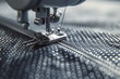 3D mat gray sewing texture. Textile concept or background. Sewing machine. Luxury and premium concept.