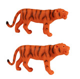Fototapeta Dinusie - Plastic tiger toy, isolated on white background.