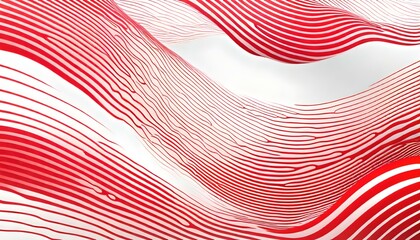 Wall Mural - Red neon waves pattern on a white background, modern design backdrop