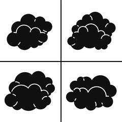 Poster - Vector black and white illustration of cloud icon for business. Stock vector design.