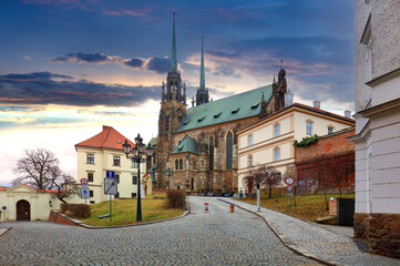 Wall Mural - Cathedral of St Peter and Paul in Brno, Moravia, Czech Republic. Famous landmark in South Moravia.