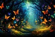 Enchanted Forest Whispers: Radiant Butterfly Haven