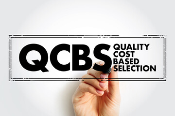 Poster - qcbs - quality and cost based selection acronym stamp business concept background