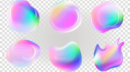 Poster - An abstract blurred circle shape with fluid color gradients. Set of soft geometric forms with a blurry effect.