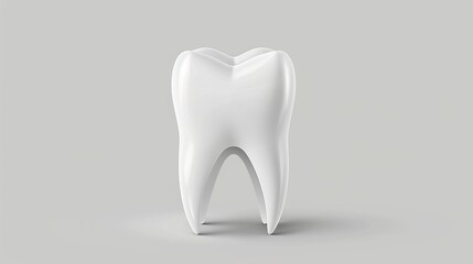 Wall Mural - This white tooth mockup is isolated on a simple white background. Modern realistic illustration of teeth, mouth design elements with clean shiny surfaces. Ideal for oral hygiene, dental clinic