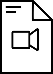 Fototapete - Video file line icon. Replaceable vector design.
