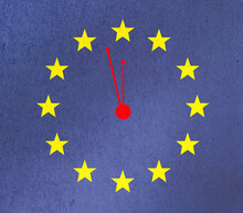 Illustration Of European Union Flag As Clock