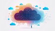 Cloud technology background made with Ai generative technology