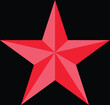 red star on black background Red star 3d icon with shadow on transparent background Christmas red stars  background