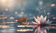 Magic Lotus Flower On Water, Generative AI 