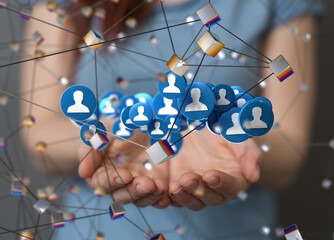 videoconference group of people talking in social network