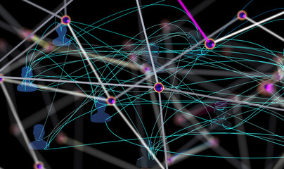 gear Futuristic in Industry 4.0 and business virtual diagram - 3d