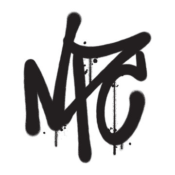 Vector graffiti spray paint word npc isolated vector illustration