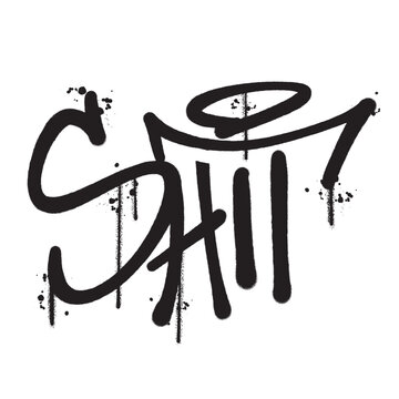 Vector graffiti spray paint word shit isolated vector illustration