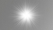 Bright Star. a set of lighting effects, including glare and explosions. Transparent shining sun, bright flash. Vector sparkles. To center the bright flash. Transparent shining sun, bright flash.