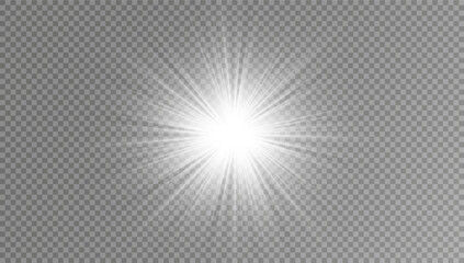 Poster - Bright Star. a set of lighting effects, including glare and explosions. Transparent shining sun, bright flash. Vector sparkles. To center the bright flash. Transparent shining sun, bright flash.
