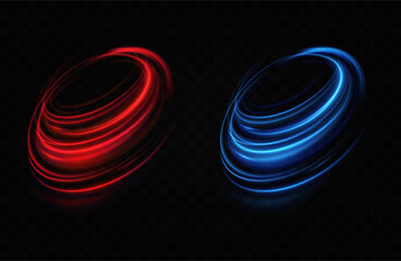 Aufkleber - Red neon ring. Luminous circle. Glow effect. Round light frame. abstract light lines of motion and speed.Abstract light lines of motion and speed. 