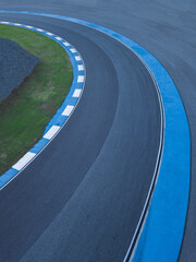 Wall Mural - Aerial view racing track circuit motor sport racing track, Track for auto racing top view, Car race asphalt and curve street circuit asphalt race track.