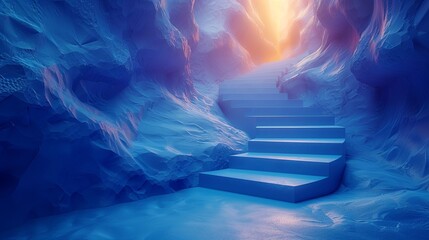 Aufkleber - Concept of the path to success in a futuristic polygonal style on a blue background. Abstract modern illustration of the digital path.